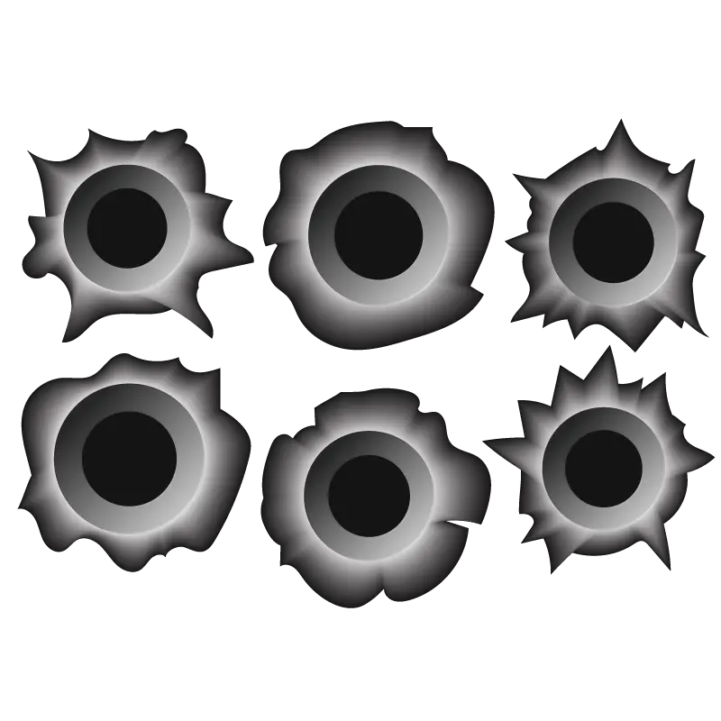 Bullet Hole Vector Full Size Png Download Seekpng Calcomania Tiro Bullet Holes Transparent Background