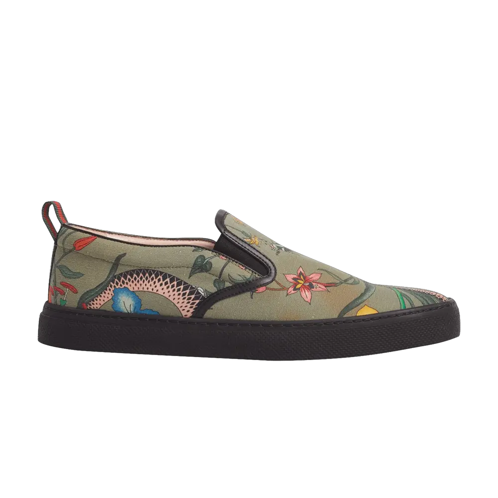 Gucci Slip On U0027flora Snakeu0027 Gucci Gucci Slip Snake Goat Shoe Png Gucci Snake Png