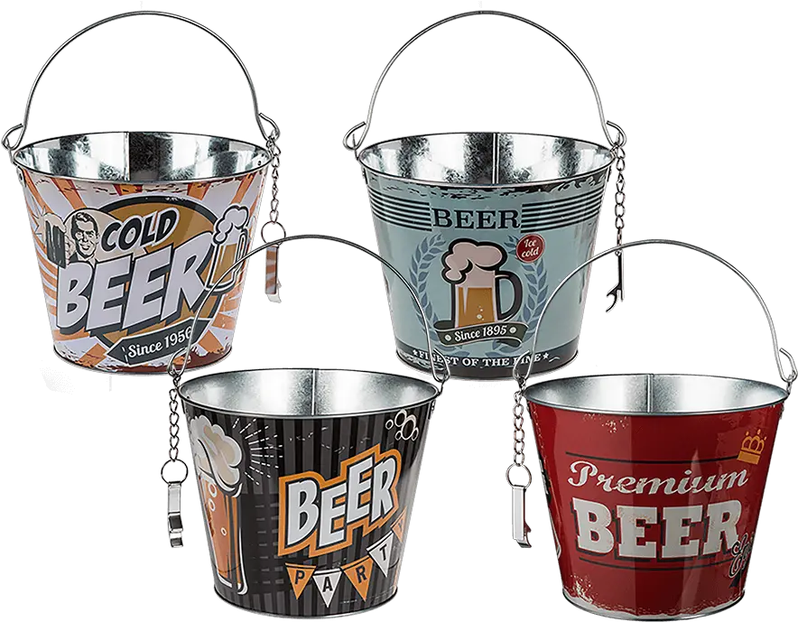 Download Beer Bucket Png Image With Cubos De Metal Para Bebidas Beer Bucket Png