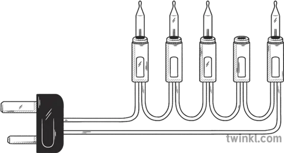 String Of Christmas Lights With Bulb Missing Beyond Diagram Line Art Png String Lights Png Transparent