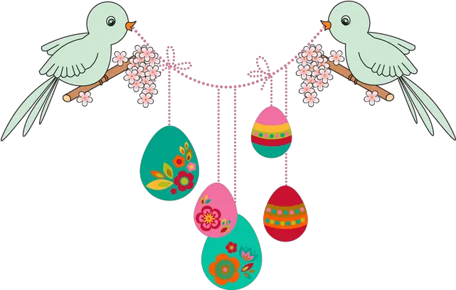 Easter Banner Transparent Image Png Arts Hanging Easter Eggs Clipart Easter Transparent