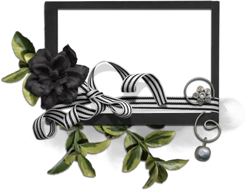 Dark Grey Frame With Bow Png Photo 900 Free Png Floral Design Hair Bow Png