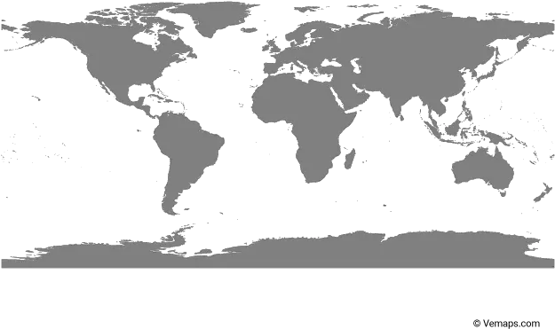 Outline Map Of The World With Countries World Map Equirectangular Projection Png World Map Png