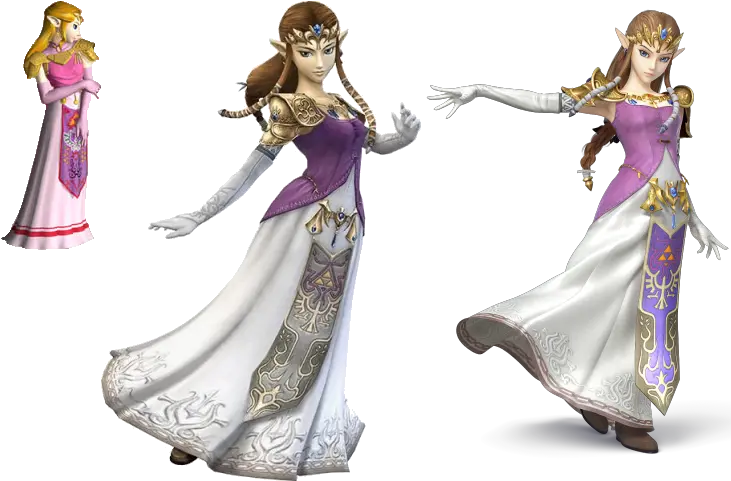 Image A Comparison Of Zelda In The Different Smash Bros Zelda Super Smash Bros Brawl Png Zelda Png