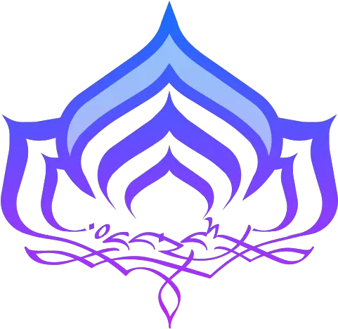 Ícone De Warframe No Estilo Gradient Line Warframe Lotus Logo Png Warframe Blue Icon