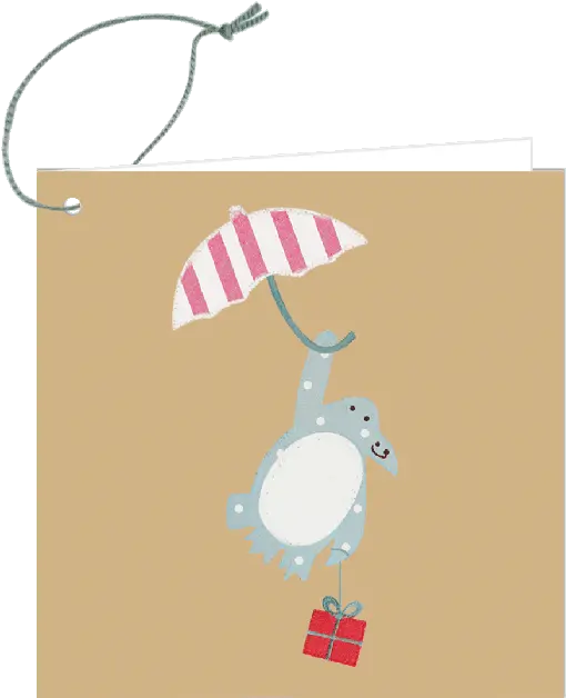 Floating Penguin Gift Tag Png