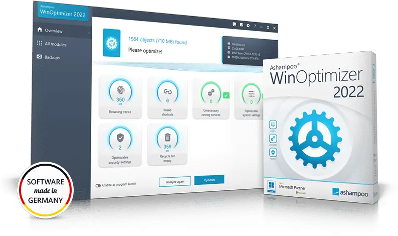 Ashampoo Winoptimizer 2022 Overview Ashampoo Winoptimizer 2022 Png Windows 8 Recycle Bin Icon