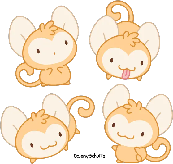 Download Hd 600 X 555 9 Cute Chibi Monkey Transparent Png Cute Chibi Monkey Cute Monkey Png