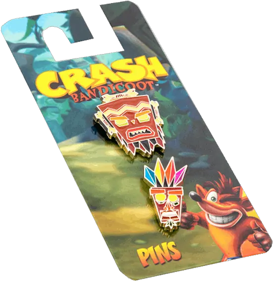 Aku And Uka Pin 2 Pack Crash Bandicoot Pin Magnet Png Aku Png