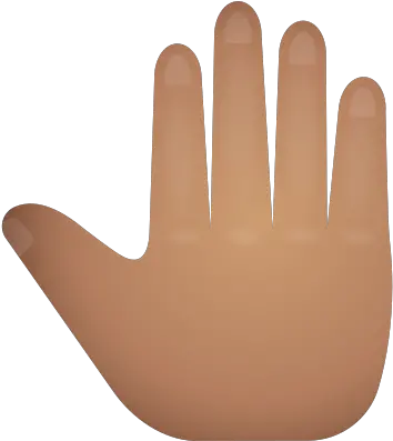 Raised Back Of Hand Medium Skin Tone Icon Sign Language Png Hand Waving Icon