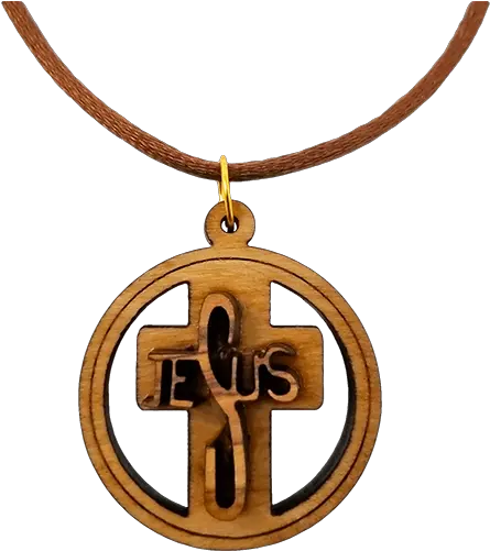 Olive Wood 3d Jesus Cross Round Necklace Solid Png Greek Orthodox Icon Bracelet