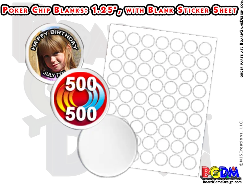 Blank Poker Chips 125 Diameter With Labels 1 Dot Png Poker Chip Png