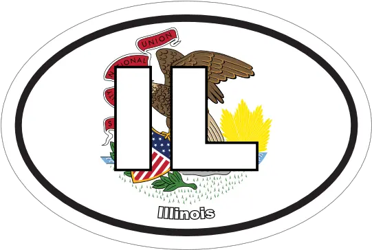 Illinois Il State Flag Oval Magnet Seal Png Md icon Flag Checkered