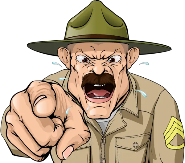 Pointing Drill Sergeant Cartoon Png Pointing Png