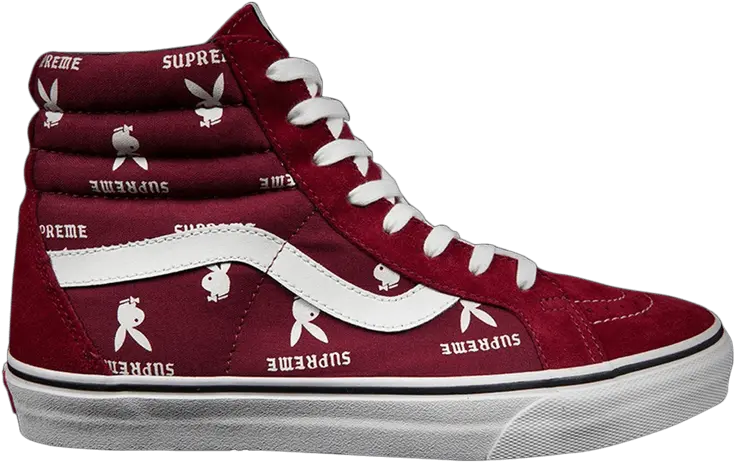 Supreme X Sk8 Hi Reissue Pro U0027playboyu0027 Vans Vn 0tvmd7p Vans X Supreme X Playboy Png Playboy Bunny Logo Png