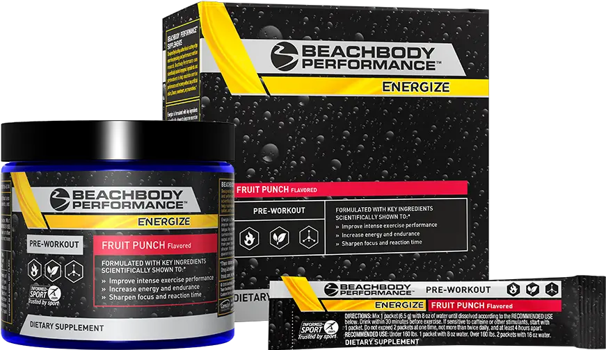 Beachbody Performance Energize Fruit Punch Beachbody Pre Workout Png Energy Blast Png