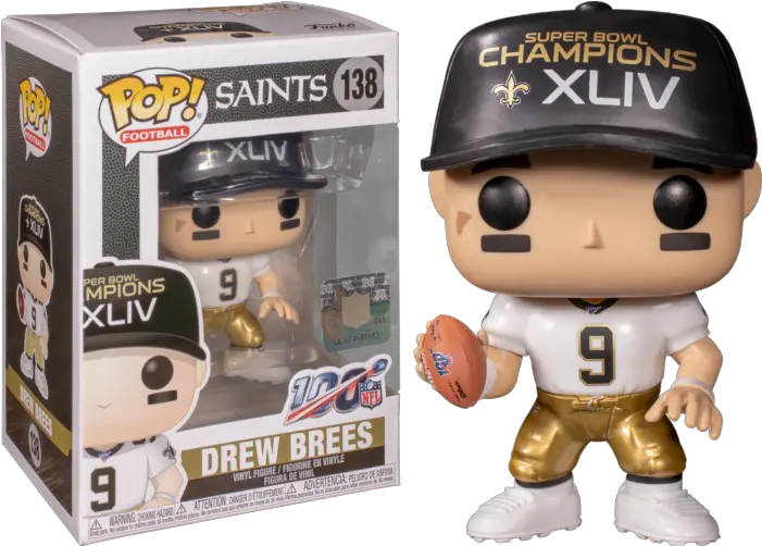 Nfl Football Drew Brees New Orleans Saints Super Bowl Champions Xliv Pop Vinyl Figure New Orleans Saints Png New Orleans Saints Png