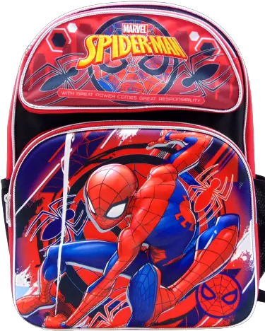 Spider Man Full Size 16 Inch Deluxe Backpack Png Spider Man The Icon Book