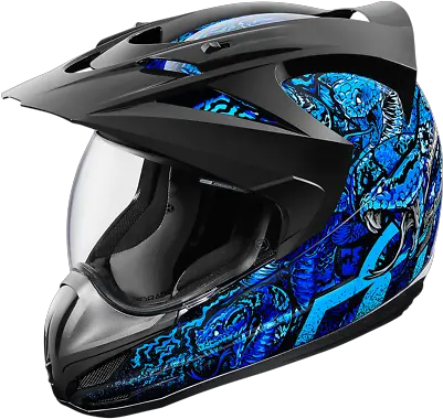 Icon Small Variant Cottonmouth Blue Motorcycle Helmet Png Blue Icon Motorcycle Helmet