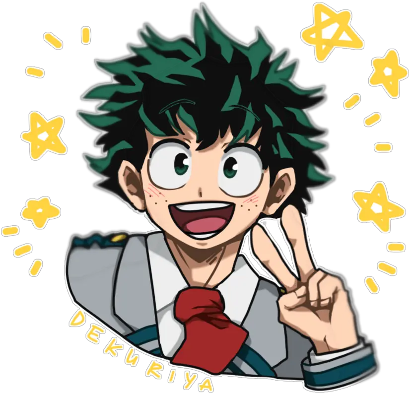 Anime Smile Png Izuku Midoriya Peace Sign Anime Smile Png