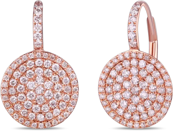 14k Rose Gold Diamond Earrings Rose Gold Earrings Png Diamond Earring Png
