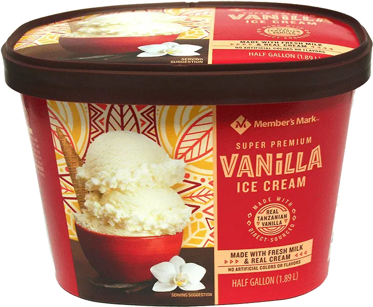 Memberu0027s Mark Super Premium Vanilla Ice Cream 64 Oz U2022 Thirstyrun Members Mark Vanilla Ice Cream Png Vanilla Ice Cream Png