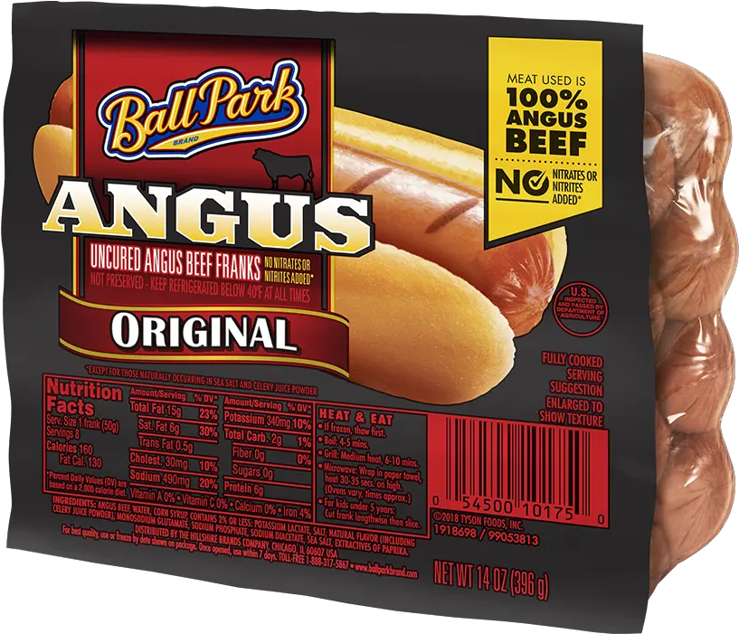 Angus Beef Hot Dogs Ball Park Brand Ball Park Angus Beef Franks Png Hot Dog Transparent Background