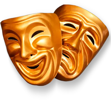 Theatre Mask Gold Gold Drama Masks Png Drama Masks Png