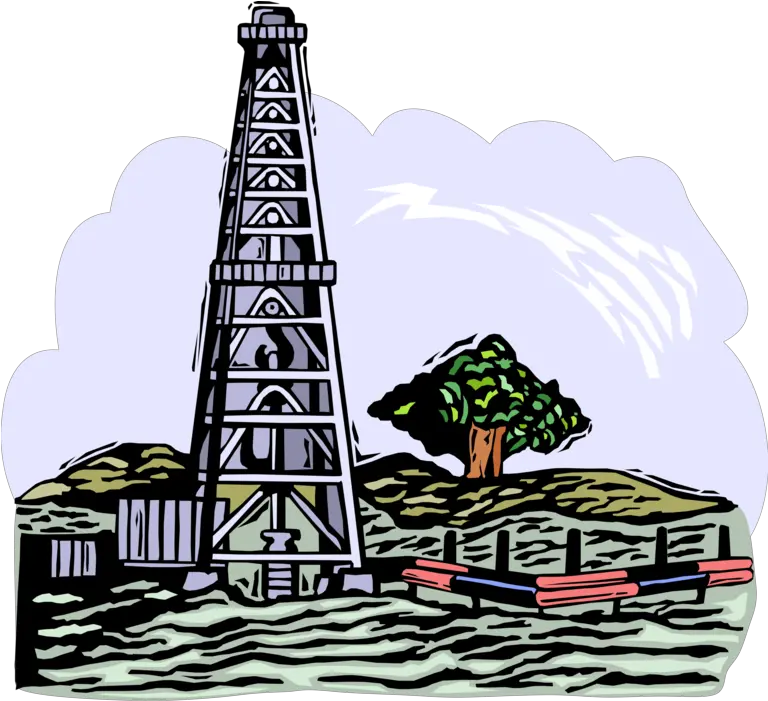 Oil Drilling Platform Derrick And Pipeline Vector Image Petroleum Png Oil Derrick Icon