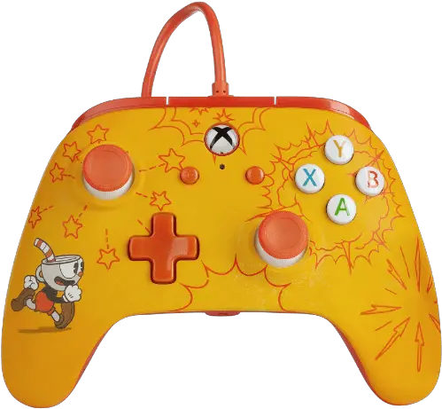 Enhanced Wired Controller For Xbox One Cuphead Xbox One Powera Controller Png Cuphead Transparent