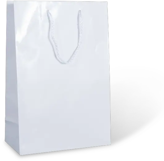 White Sorrento Gloss Rope Handle Bag Paper Bag Png Paper Bag Png