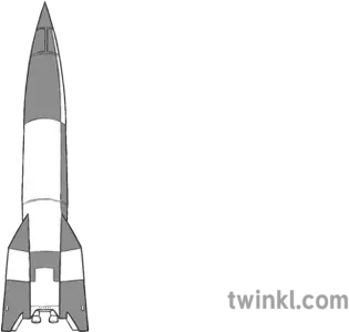 V 2 Rocket Black And White Illustration Twinkl Rakete Zeichnung Schwarz Weiß Png Missle Icon