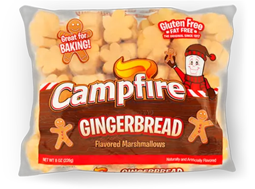 Gingerbread Campfire Gingerbread Marshmallows Png Marshmallow Transparent