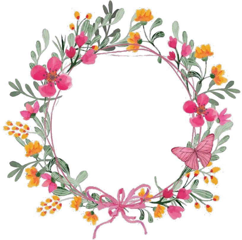 Modern Floral Garland Png Clipart Flower And Butterfly Wreath Flower Garland Png