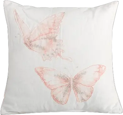 Monique Lhuillier Watercolor Butterfly Dec Pillow Blush Pink Cushion Png Watercolor Butterfly Png