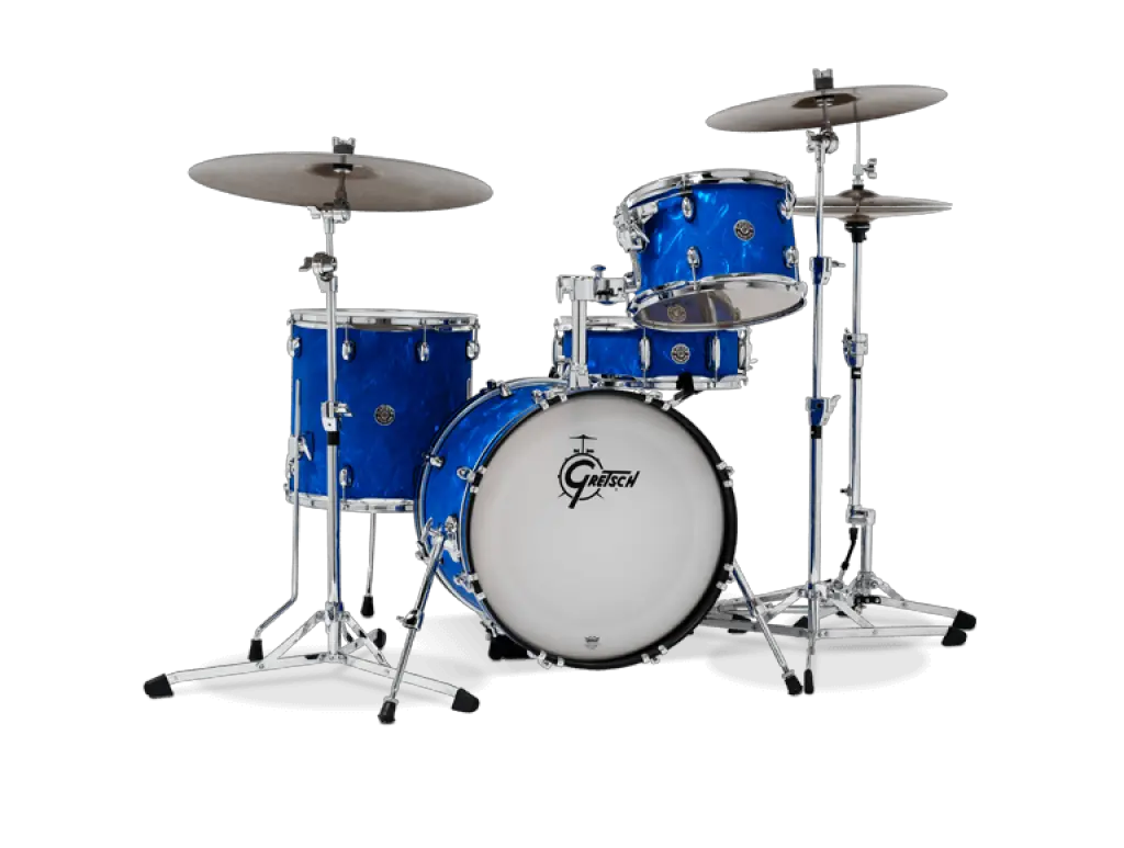 New Finishes From Gretsch Gretsch Catalina Club Blue Satin Flame Png Bass Drum Png