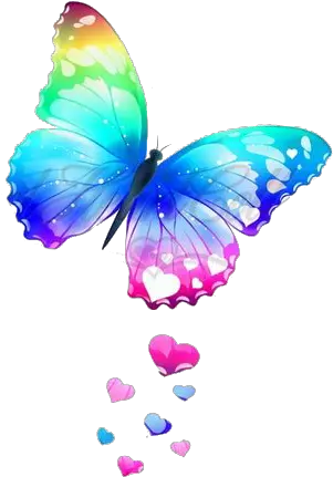 Rainbow Butterfly Transparent Background Png Arts Colorful Butterfly Png Rainbow Transparent Background