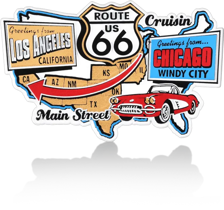 Route 66 Magnet Automotive Decal Png Route 66 Logo