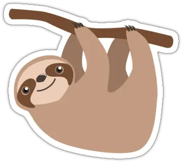 Sticker Sloth Cartoon Png Sloth Transparent