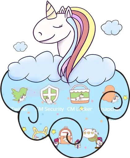 Cute Blue Cartoon Rainbow Unicorn Theme Apk 113 Download Png Rainbow Unicorn Icon