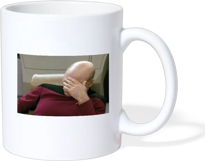 Captain Picard Facepalm Coffeetea Mug Coffee Cup Png Facepalm Png