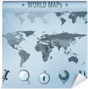 Wall Mural World Map Vector Political Dotted Solid Png Icon