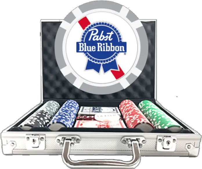 Premium Poker Chip Set 8 Stripe Pabst Blue Ribbon Png Poker Chips Png