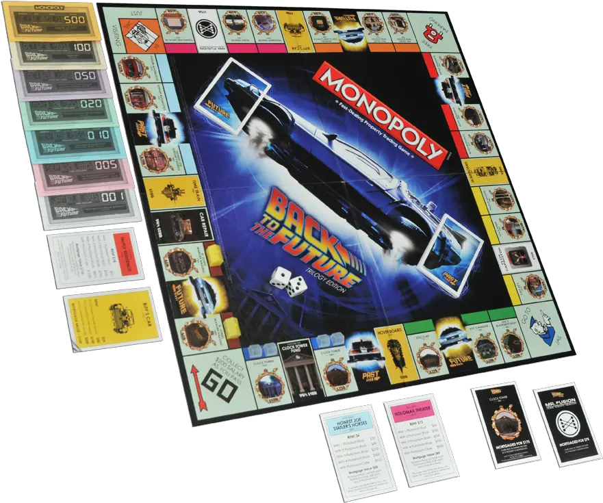 Download 24 Jun Back To Future Monopoly Board Png Image Monopoly Man Png