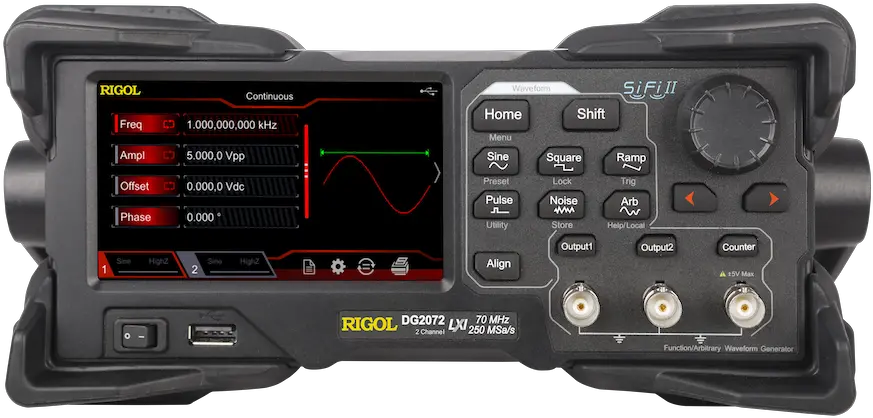 Rigol Dg2072 70mhz Functionarbitrary Waveform Generator Rigol Dg 2072 Png Waveform Png