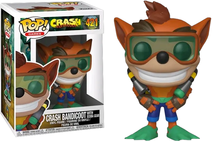 Crash Bandicoot In Scuba Gear Pop Funko Pop Crash Bandicoot With Scuba Gear Png Crash Bandicoot Transparent