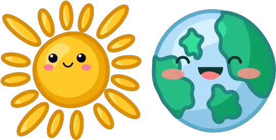 Cute Sun And Earth Cursor U2013 Custom Cute Sun And Earth Png Kawaii Icon Pack