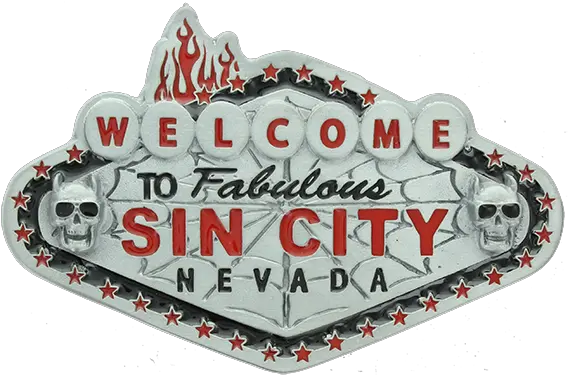 Welcome To Sin City Belt Buckle Automotive Decal Png Sin City Logo