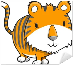 Sticker Cute Safari Tiger Cub Vector Illustration Art Pixersus Happy Png Cute Safari Icon