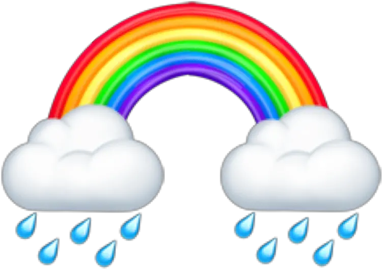 Emoji Rainbow Rain Cloud Rainbowemoji Rainbow Emoji Png Rain Emoji Png